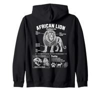 African Lion Panthera Leo Educational Diagram Zip Hoodie