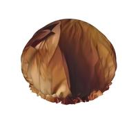 African Lion Print Shower Cap for Women & Men - Reusable Double-Layer Bath Hair Cap with Elastic Strap One Size