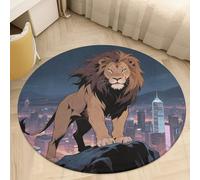 African Lion Round Absorbent Doormat Non-Slip Welcome Mat - Washable Kitchen Rugs for Entryway, Front Door, Indoor/Outdoor Use, Bedroom, Kitchen, Porch Decor 60 * 60cm