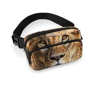 African Lion Wearing A Flower on Its Head Fanny Pack with Multiple Pockets, Personalized Waist Bag with Zipper, Multifunctional Bum Bags for Travel, Belt Bag with Adjustable Strap, Crossbody Bags