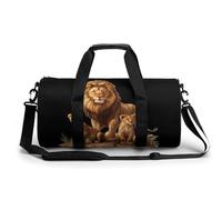 African Lions Family Gym Duffel Bag Sports Shoulder Backpack Travel Weekender Handbag for Men Women
