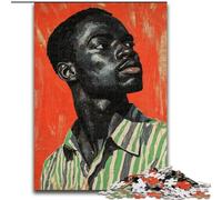 African Man Puzzles for Teenagers Teens 1000pc Puzzle, Art Interesting Stress Reduction Wishlist with Santa Claus for Age 14 (26x38cm)
