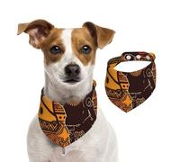 African Map Ethnic Pattern Dog Bandanas,Summer Bandanas for Dogs Washable Adjustable Dog Triangle Scarf Bibs Cute Pet Bibs for Medium Large Dogs Puppy and Cats Small