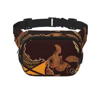 African Map Ethnic Pattern Fanny Pack For Women Waterproof Adjustable Belt Bags Waist Pack Fashion Casual Crossbody Bags Bum Bag For Running Workout Hiking Traveling, Black, One Size