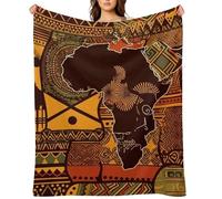 African Map Ethnic Pattern Flannel Fleece Throw Blanket Soft Cozy Throws for Couch Sofa Bed Farmhouse Blanket Comfort Decorative Travel Blankets Lightweight All Season 40"x50"