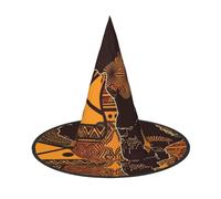 African Map Ethnic Pattern Halloween Witch Hats 1, Witches Hat Mens Womens Floating Hats Costume Accessories Indoor Outdoor Halloween Decorations For Porch Yard Indoor Outdoor Decor Party Supplies