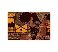 African Map Ethnic Pattern Iron Wall Art Square Retro Tinplate Metal Hanging Picture for Porch, Farmhouse, Bathroom Decor, Modern Home & Outdoor Wall Decorations 11.8 Inch