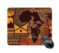 African Map Ethnic Pattern Mouse Pad Square Laptop Mouse Mat Cute Computer Mousepad Keyboard Pad Non-Slip Desk Pads for Gaming Office Work Home 25 * 30cm