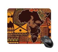 African Map Ethnic Pattern Mouse Pad Square Mice Mat Waterproof Computer Mousepad with Non-Slip Rubber Base Wireless Mice Pad for Laptop Office Home Personalized Gaming Mousepad 20 * 25cm