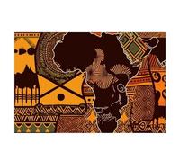 African Map Ethnic Pattern Placemats 30x45cm Linen Heat Resistant Placemats Waterproof Table Place Mats Washable Wipeable Outdoor Placemat for Kitchen Dining Room Table Decorations