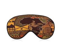 African Map Ethnic Pattern Sleep Mask,Adjustable Strap Sleeping Mask, Complete Light Blocking Sleep Shade Cover,Soft Breathable Comfortable Blindfold for Women and Men
