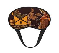 African Map Ethnic Pattern Sleep Mask for Side Sleeper Eye Mask for Sleeping Light Blocking Soft Breathable Sleep Eye Mask for Women Men Adjustable Elastic Strap Travel Nap Blackout Eye Shade Cover