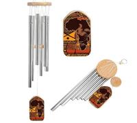 African Map Ethnic Pattern Wind Chimes for Outside Memorial Tuned Outdoor Windchimes Large Garden Decor Wind Chime with Melodious Sound for Mom Dad Grandma Home Garden Patio Decor