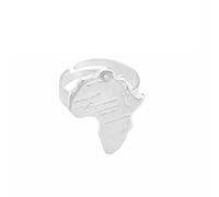African Map Ring women's Adjustable Ring - Maps of African Charm Ethnic Opening Finger Classic Jewelry Finger Ring For Unisex Ladies Birthday Party Gift,Silver,As shown