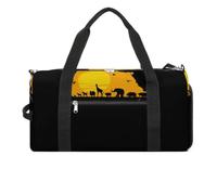 African Map with Wild Animals Sports Gym Bag Lightweight Travel Duffel Bags Weekend Overnight Handbags