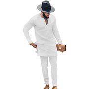 African Men's Clothing Fashion Suit Two Pieces Set Dashiki Outfit Top Pant Tracksuit, R5, Large