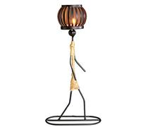 African Metal Candle Holder Home Decoration Accessory Writing Artist Artistic Candle Heater Table Centre Decorative Bougie Holder for Living Room Bedroom Unique Gift