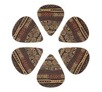 African Mud Cloth Tribal 1 Printed Guitar Picks -6 Pcs Guitar Picks Plectrum,Guitar Accessories,Electric Guitar Pick, Bass & Ukulele 0.71mm