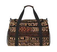 African Mud Cloth Tribal 1 Printed Travel Duffel Bag, Large Capacity Carry On Hand Luggage Weekend Bag for Women Men Gym Weekend