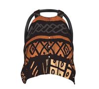 African Mud Cloth Tribal Baby Car Seat Canopy Cover, Multi Use Breathable Nursing Breastfeeding Covers for Mom Soft Stroller Sun Shade Newborn Shower Gift
