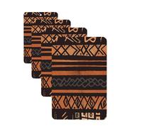 African Mud Cloth Tribal Car Air Fresheners Cards Set of 4 Pieces Hanging Scented Cards for Wardrobe Bathroom Car Aromatherapy Tablets Rearview Mirror Pendant Car Fresheners Long Lasting