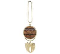 African Mud Cloth Tribal Car Pendant, Rear View Mirror Hanging Ornament, Auto Decor for Rearview Mirror, Keychain Golden-Style