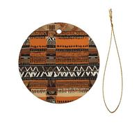 African Mud Cloth Tribal Christmas Ceramic Circular Pendant Is An Excellent Addition To Your Holiday Decoration