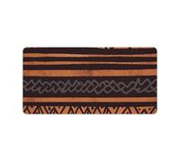 African Mud Cloth Tribal Desk Mat 30x60cm, Non-Slip Rubber Base with Stitched Edges, Waterproof Desk Pad for Keyboard & Mouse, Large Mouse Pad for Office Gaming