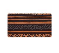 African Mud Cloth Tribal Desk Mat 40X75cm, Non-Slip Rubber Base with Stitched Edges, Waterproof Desk Pad for Keyboard & Mouse, Large Mouse Pad for Office Gaming
