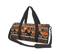 African Mud Cloth Tribal Duffle Bag With Shoes Compartment And Adjustable Strap,Foldable Travel Duffel Bags For Men Women,Waterproof Duffel Bags, Black, One Size