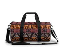 African Mud Cloth Tribal Gym Bag Lightweight Cylindrical Gym Bag Dry Wet Separated Duffel Pocket for Women Men