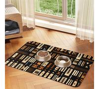 African Mud Cloth Tribal print Cats Pet Bowl Placemat Pet Feeding Mats for Dogs, Non-Slip PU Leather Tablecloth for Pets
