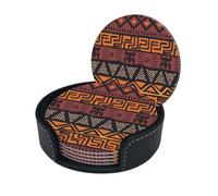 African Mud Cloth Tribal Print Coaster With Storage Box For Home, Office, And Restaurant Use