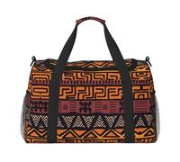 African Mud Cloth Tribal Print Duffel Bag for Travel Weekender Overnight Carry On Bag Women Men Gym Luggage Bag Carry on