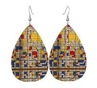 African Mud Cloth Tribal Print Leather Dangle Earrings For Women Elegant Drop Earrings Lightweight Fashion Jewelry