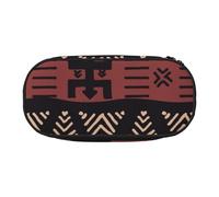 African Mud Cloth Tribal Print Pencil Case Spacious Pen Pouch Zipper High Capacity Makeup Tools Office Supplies, Black, One Size, Cute