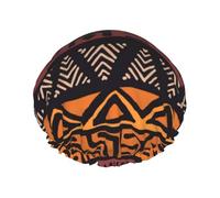 African Mud Cloth Tribal Print Shower Cap - Reusable, Double Layer, Hotel Travel Essentials, Salon Shower Hat Accessories One Size
