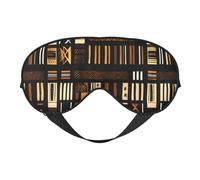 African Mud Cloth Tribal Print Silk Sleep Eye Mask Soft Eye Cover with Adjustable Strap Comfortable for Travel Office Nap