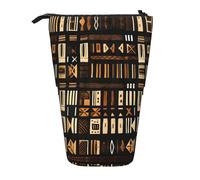 African Mud Cloth Tribal Print Standing Pencil Case Telescopic Pencil Bag Pop Up Pencil Pouch Pen Pouch Makeup Cosmetics Bag
