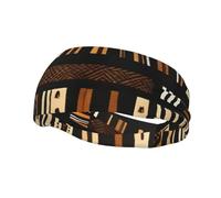 African Mud Cloth Tribal Print Style Functionality Sports Sweatband For Men Women Stretchy Breathable Headband