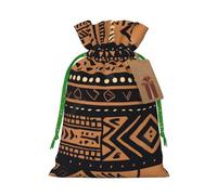 African Mud Cloth Tribal Printed Christmas Drawstring Gift Bags-Xmas Wrapping Bags,Candy Bag,For Holiday Party Decorations,Wedding Party Supplies M Green Christmas Ribbon