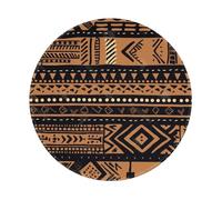 African Mud Cloth Tribal Printed Gaming Mouse Pad 2 PCS, Round Non-Slip Rubber Base Laptop Mousepad Desk Mat for Gamer, Office, Home