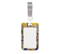 African Mud Cloth Tribal Printed Id Badge Holder with Neck Strap Vertical Waterproof Name Card Holder for Office School