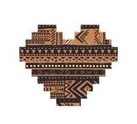African Mud Cloth Tribal Printed Jigsaw Puzzle 10.8x12.8 CM, Heart-Shaped Puzzle Challenging Game for Adults, Fun Decorative Wall Decor