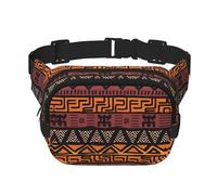 African Mud Cloth Tribal Square Double Layer Waist Bag Belt - Unisex Everywhere Fanny Pack Purse for Running, Travel, Hiking, Fitness, Black, One Size