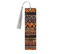 African Mud Cloth Tribal Wooden Bookmarks 5pcs with Gray Tassels Handmade Double-Sided Printed Book Marks Page Markers Book Accessories Gift for Book Lovers Women Men