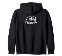African Nano Frog Line Art Zip Hoodie