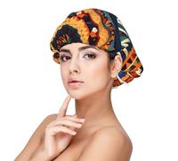 African National Patterns Bonnet for Hair Protection, Sleep Cap for Women and Men, Soft Satin Sleep Cap with Elastic Band Black, Black, One Size, Black, One Size