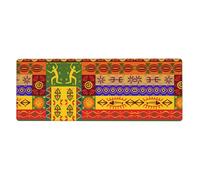 African National Patterns Keyboard and Mouse Pad, Extra Large Desk Cover, Spill Resistance Mat for Smooth Tracking