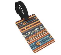 African National Patterns Luggage Tags for Suitcases, PVC Suitcase Tag with Secure Strap Suitcase Identifier with Privacy Name Card for Travel Bag Tags Personalized Baggage Tag for Women Men
